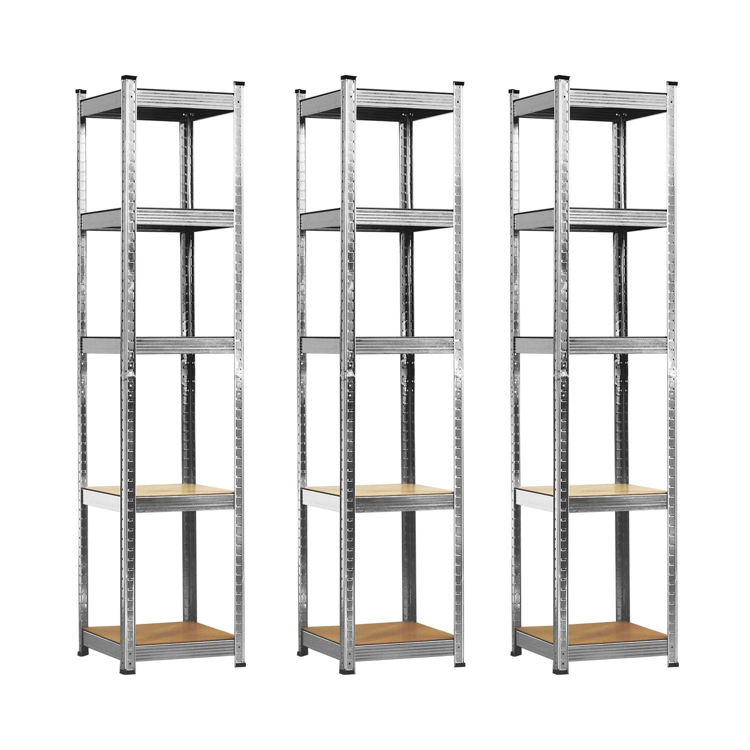 Pack 3 Estanterías Modulares con 5 Baldas Ajustables 180x40x40cm 175Kg Thinia Home Estanterías 1